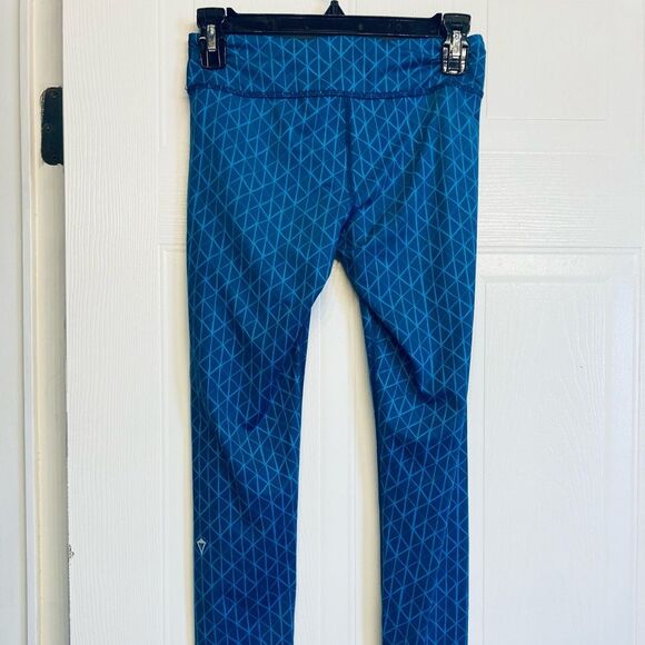 Ivivva by‎ Lululemon Rhythmic Tight Girls Youth Size 12 Geometric Print Blue - Picture 1 of 8